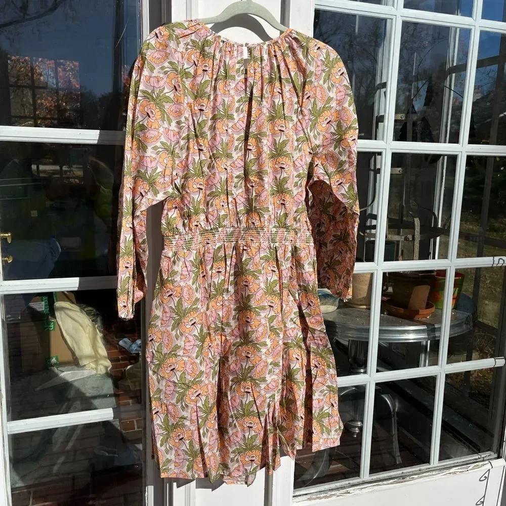 J Crew Smocked Waist Mini Dress in Liberty® Butterfield Poppy Fabric NWT